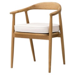 Sedia da pranzo da esterno in teak e bianco sporco