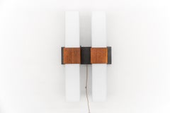 Wandleuchte aus Teakholz und Opalglas von Kaiser Leuchten, 1960er