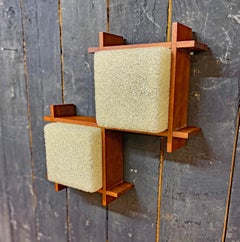teak and perpex wall light, illuminating with 2 lights, French work circa 1950