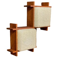Teak and perpex wall light, illuminating with 2 lights, French work circa 1950