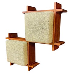 Teak and perpex wall light, illuminating with 2 lights, French work circa 1950