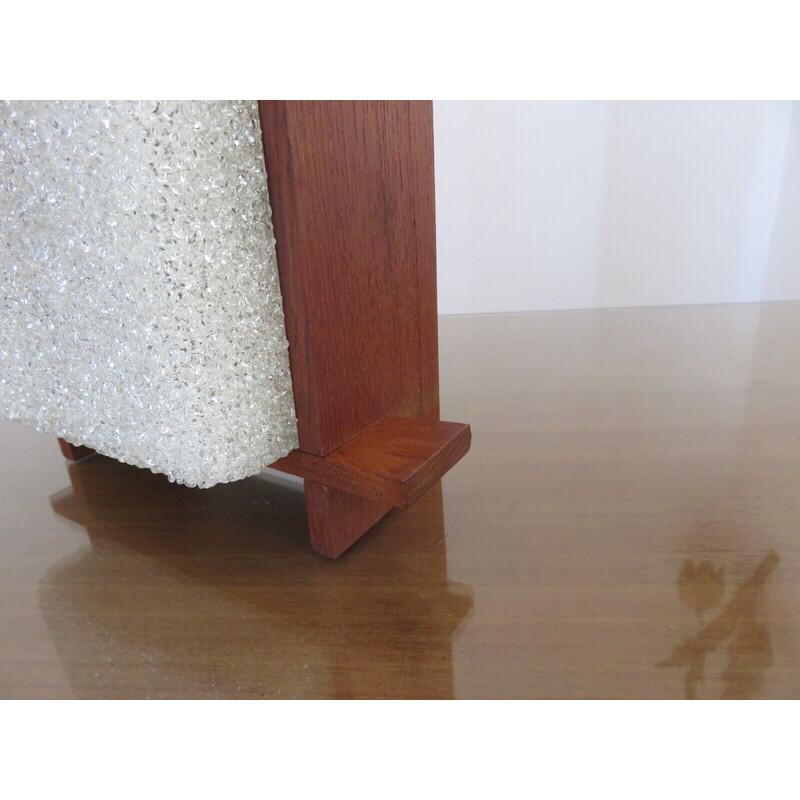 applique in teak e perpex, illuminazione a 4 luci, opera francese del 1950 circa in vendita 1