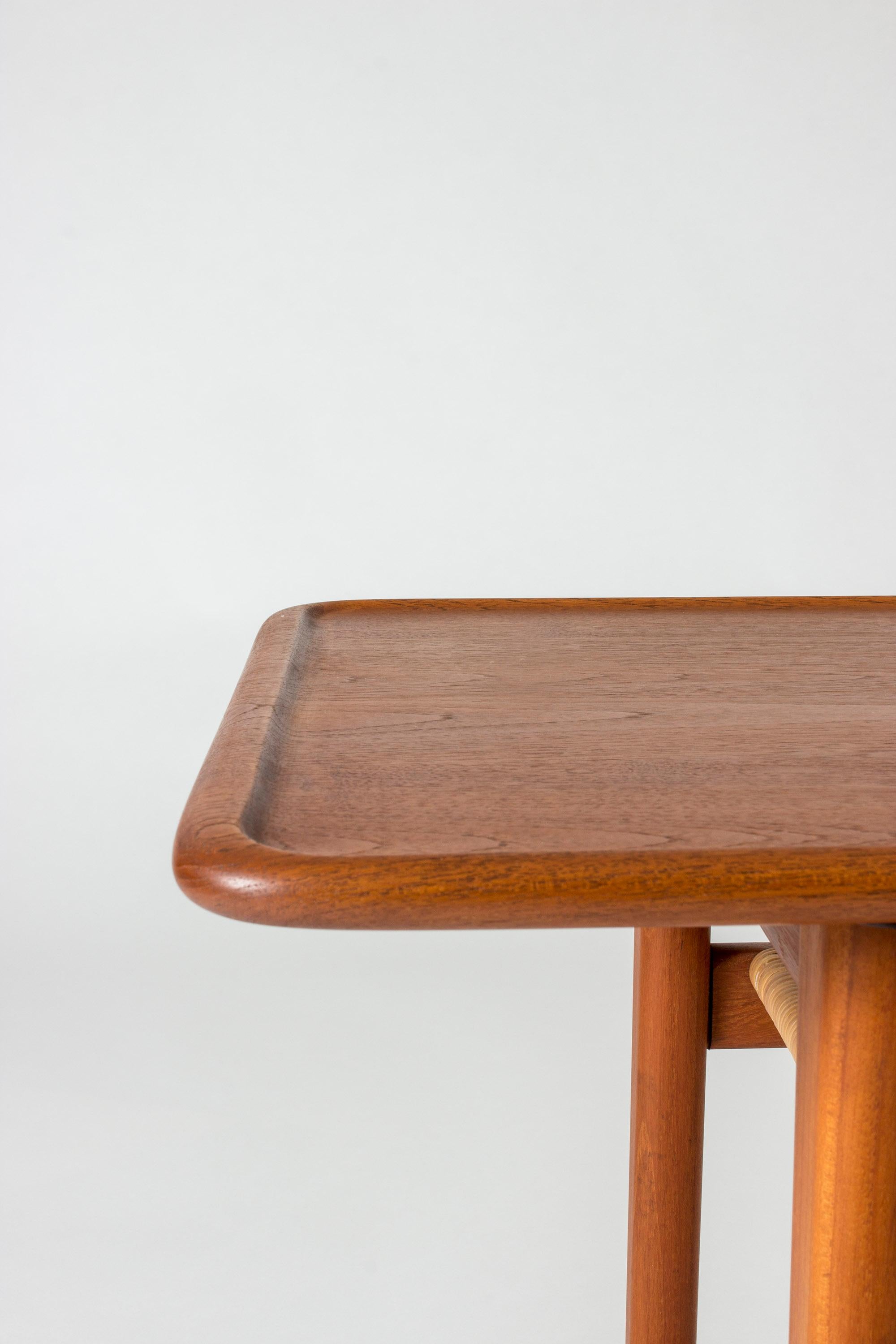 Teak and Rattan Coffee Table by Hans J. Wegner for Andreas Tuck, Denmark In Good Condition In Stockholm, SE