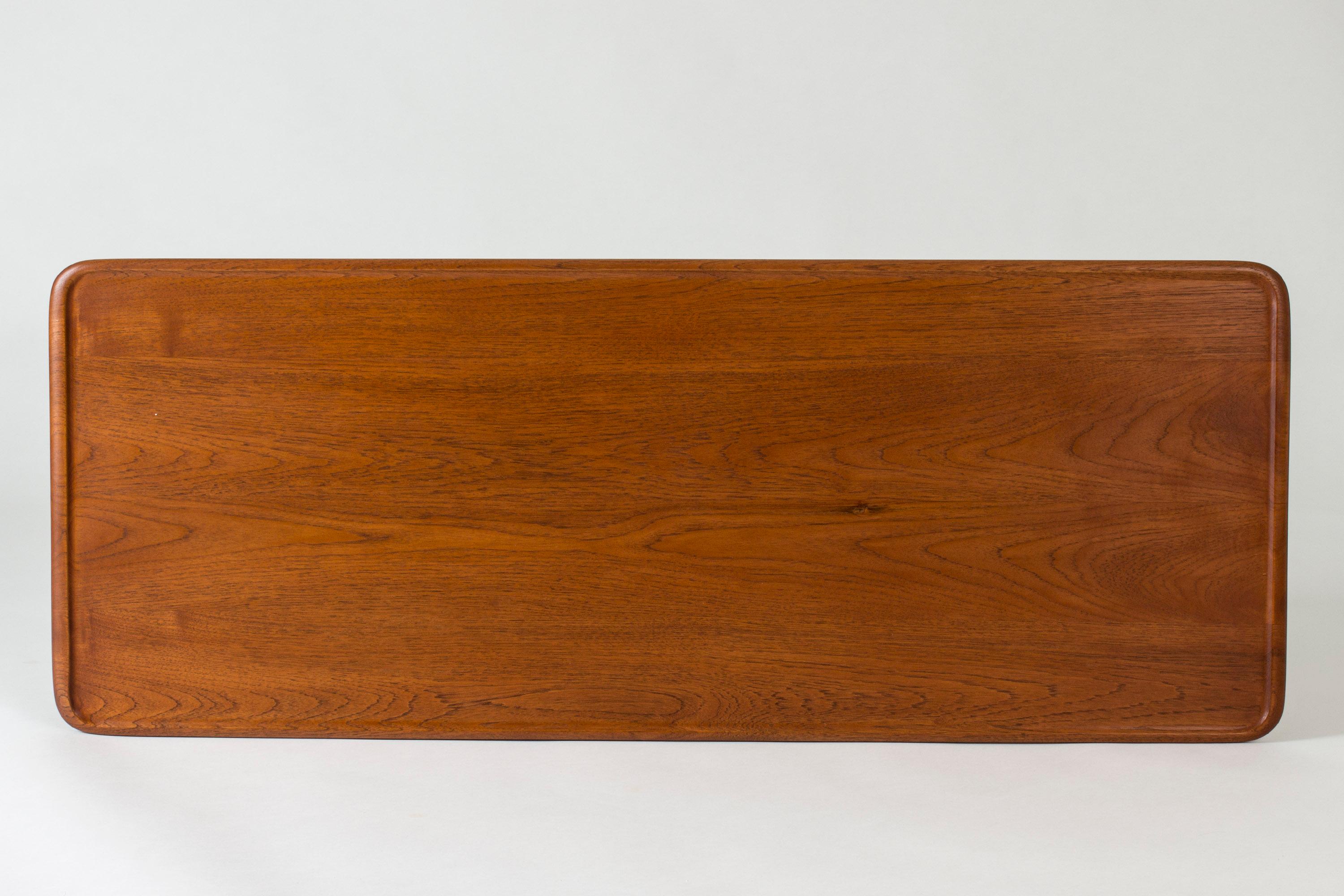 Teak and Rattan Coffee Table by Hans J. Wegner for Andreas Tuck, Denmark 2