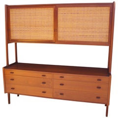 Teak and Rattan Sideboard, Model 20, by Hans Wegner for Ry Møbler