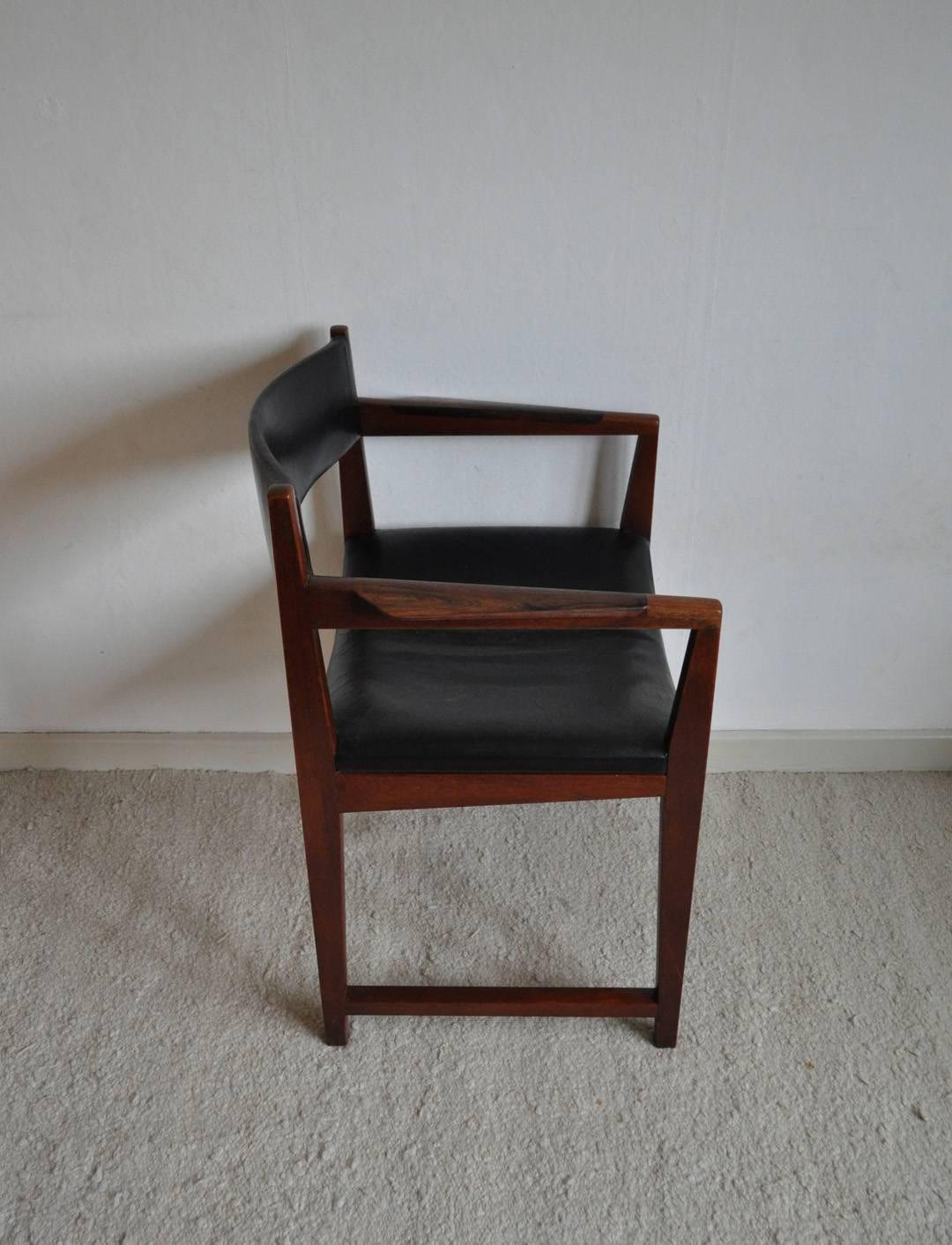 Danish Teak and Rosewood Armchair Designed by Peter Hvidt & Orla Mølgaard-Nielsen For Sale