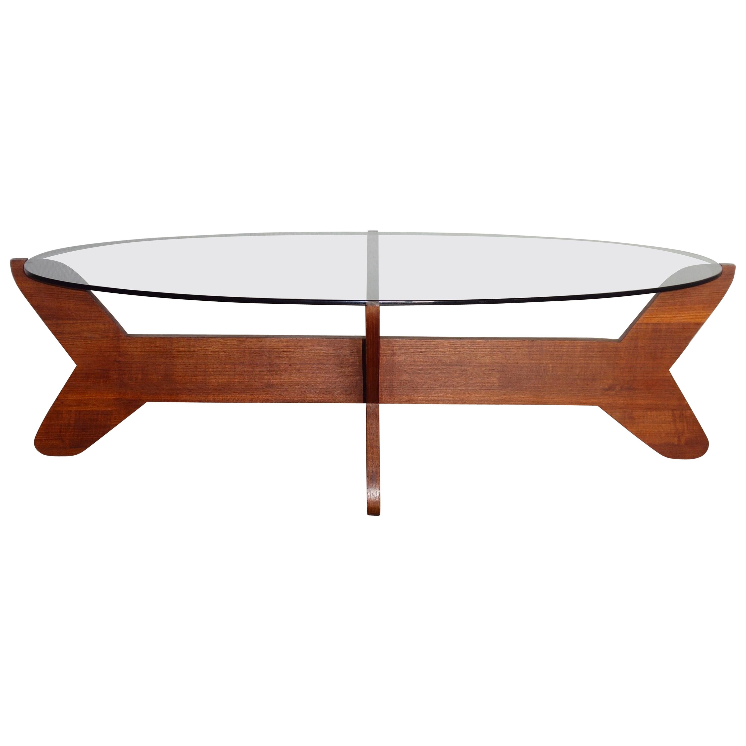 Teak and Smoked Glass Coffee Table, 1960s