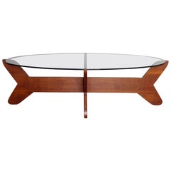 Teak and Smoked Glass Coffee Table, 1960s