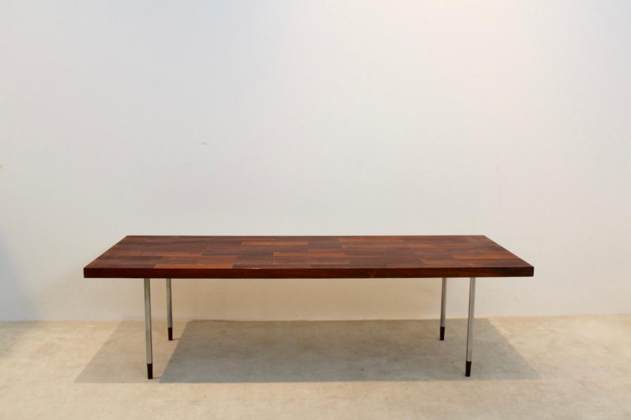 Teak and Stainless Steel Coffee Table for Fristho by Rudolf Bernd Glatzel, 1960s For Sale 3