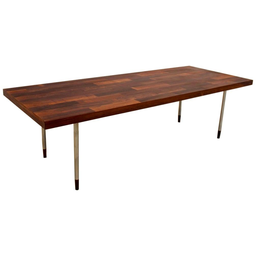 Table basse en teck et acier inoxydable pour Fristho de Rudolf Bernd Glatzel, années 1960 en vente