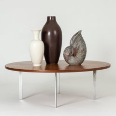 Teak and Steel Coffee Table by Hans J. Wegner for Andreas Tuck, Denmark, 1960s