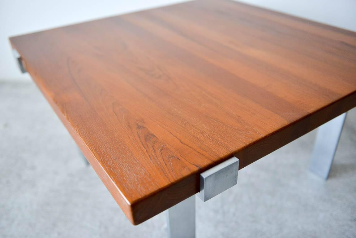 Mid-20th Century Teak and Steel Coffee Table by Mikael Laursen for Illum Wikkelso, circa 1960