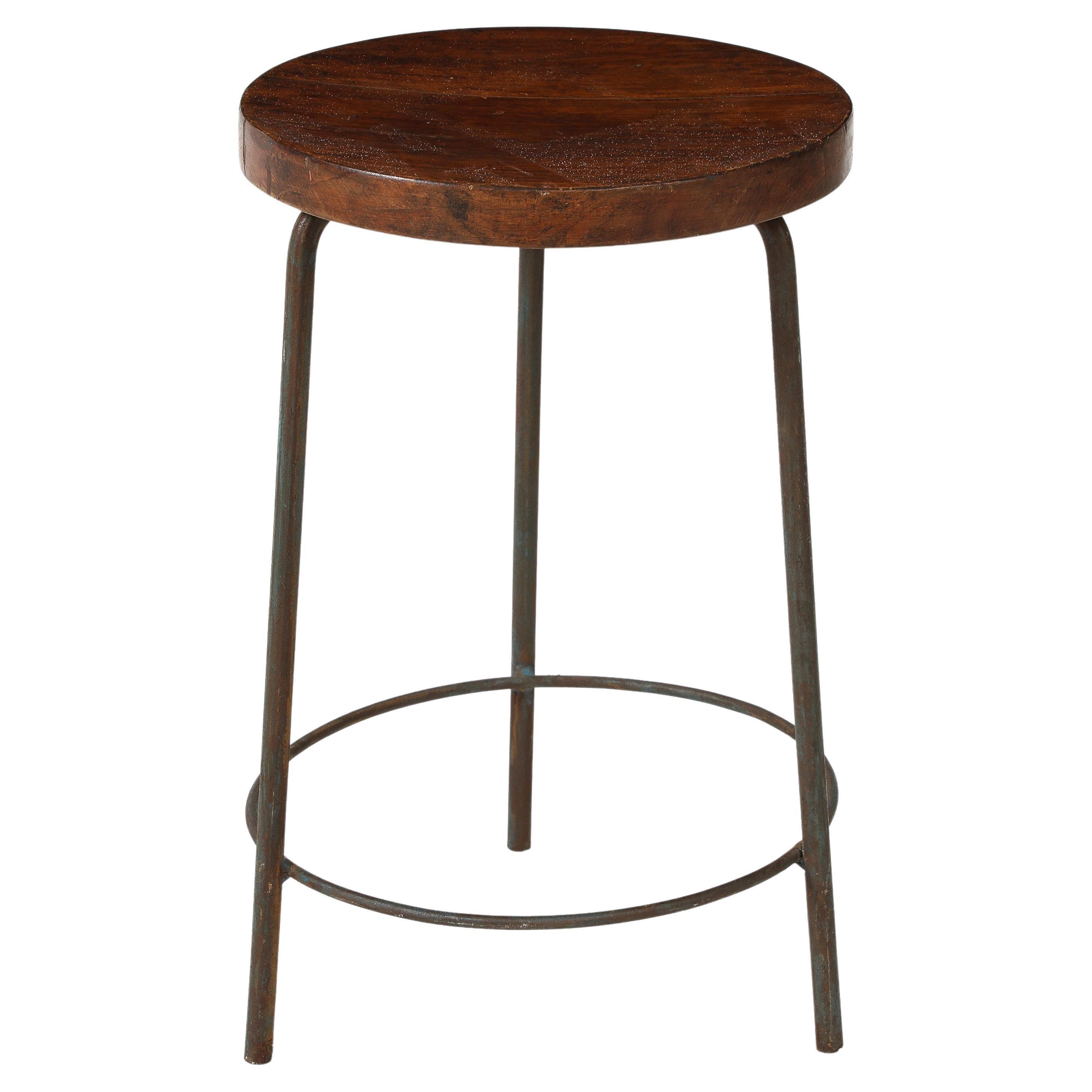 Teak and Steel Stool by Pierre Jeanneret, Chandigarh, India, c. 1960