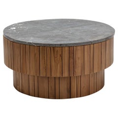 Large Teak and Stone Center Table by Thai Natura