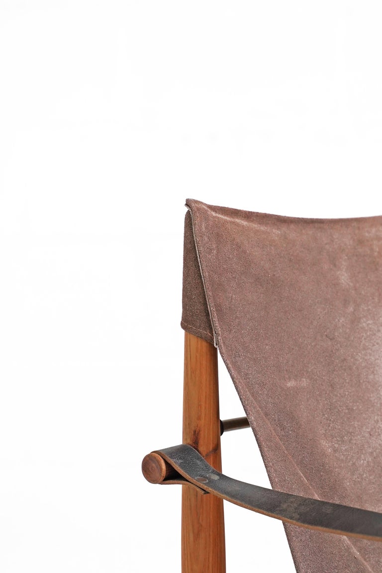 Teak and Suede Easy Chair by Hans Olsen for Viska Möbler For Sale 10