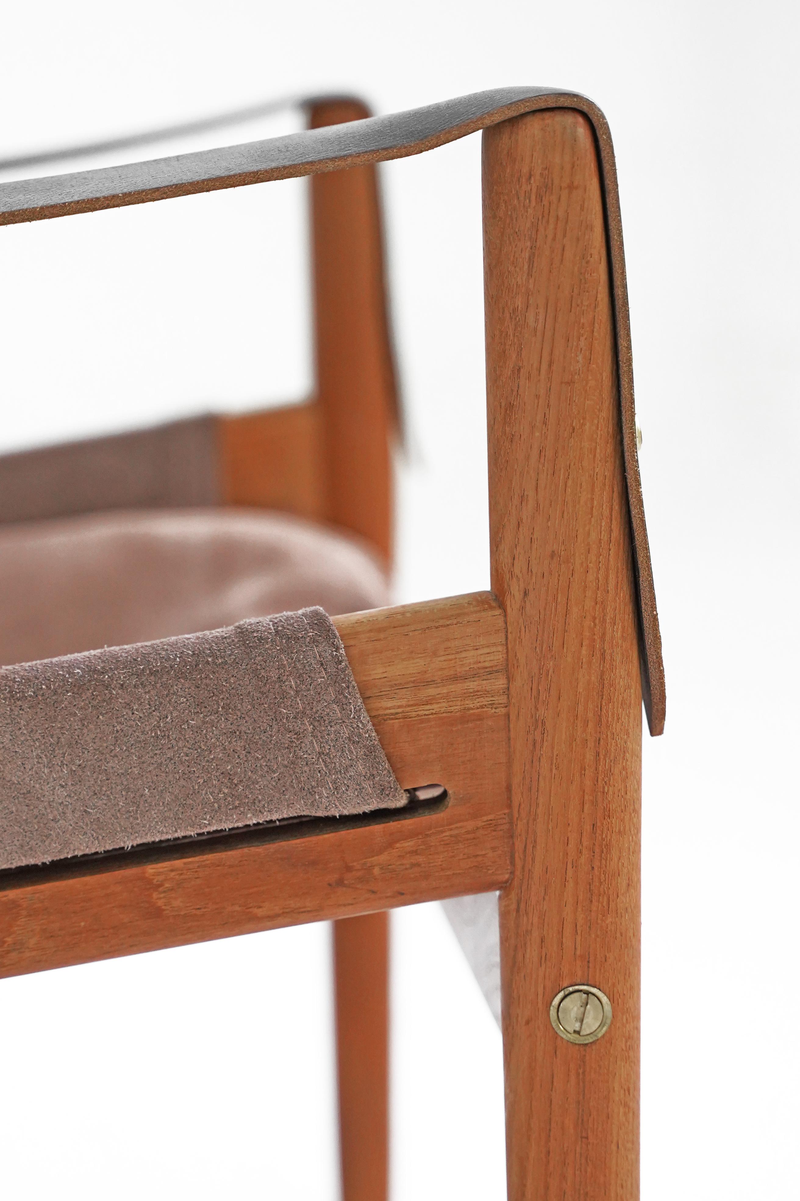 Teak and Suede Easy Chair by Hans Olsen for Viska Möbler 9