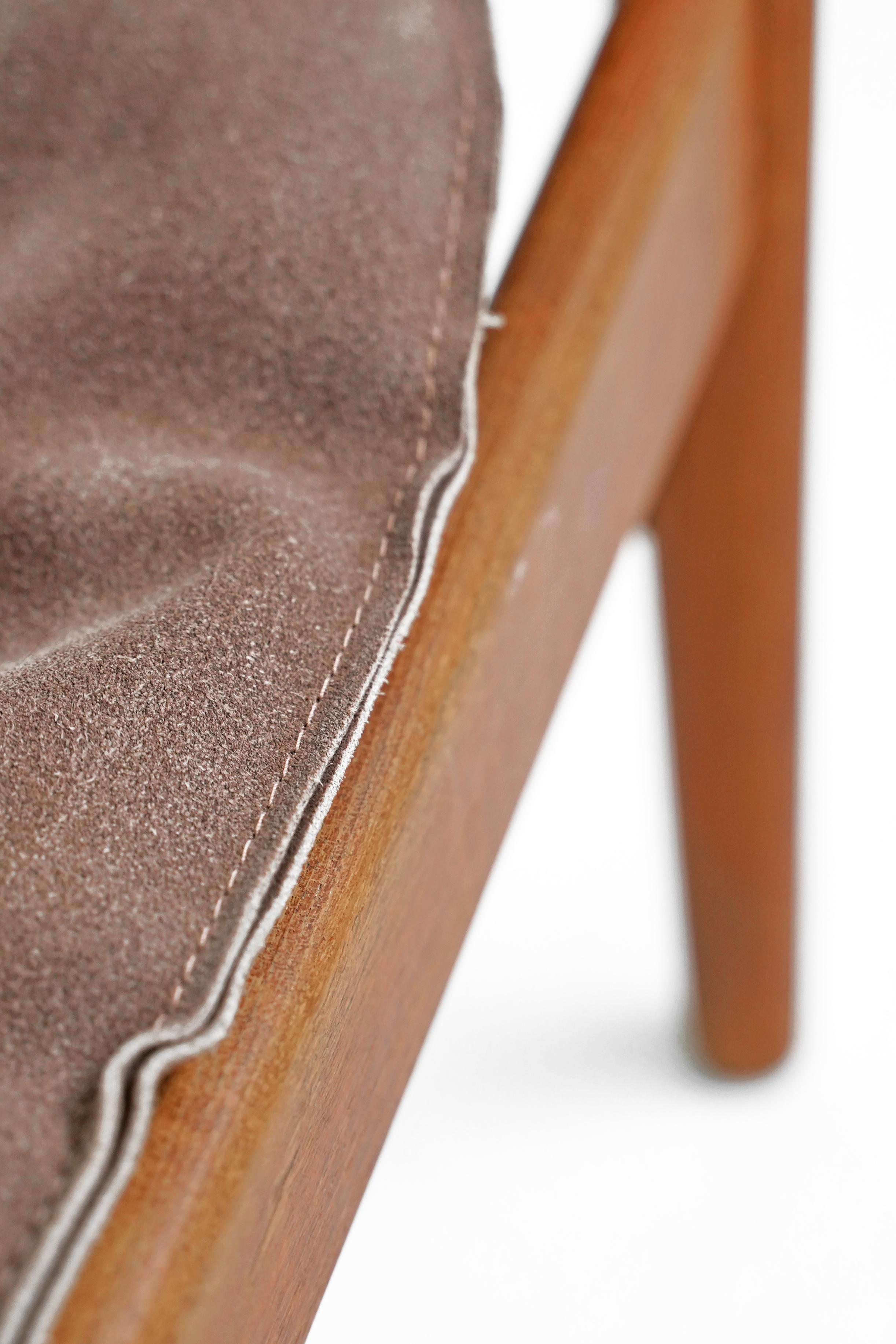 Teak and Suede Easy Chair by Hans Olsen for Viska Möbler 10