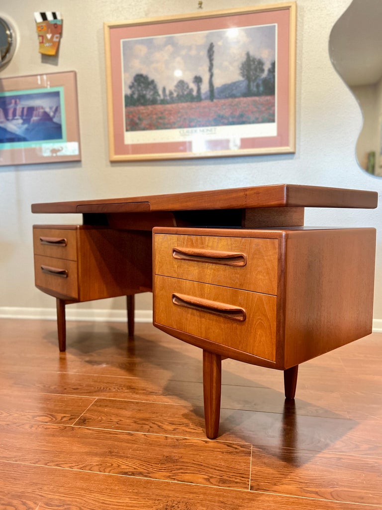 Teak and Walnut Trim Mcm Floating Top Desk from G Plan by Ib Kofod