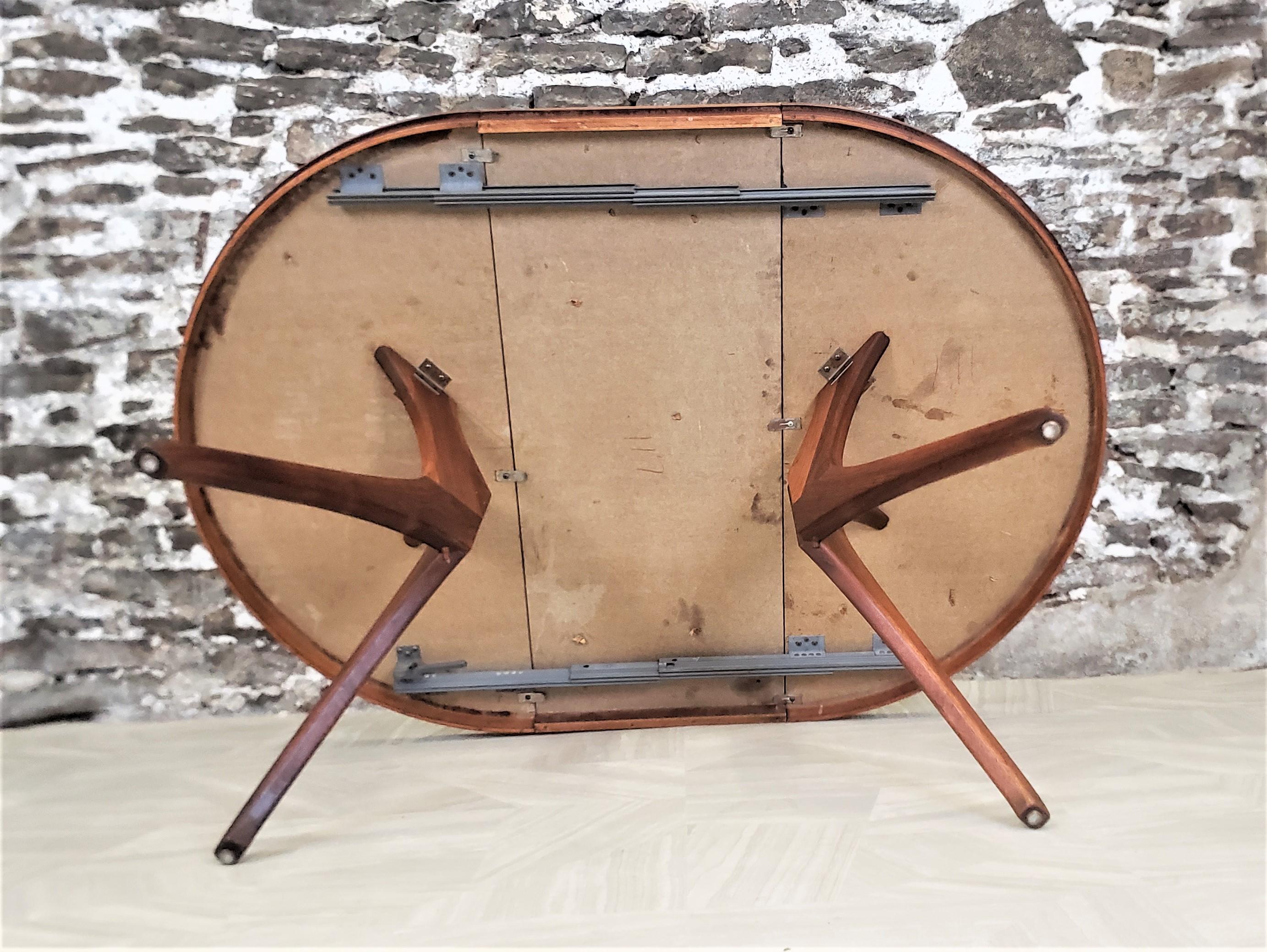 Teak & Arborite Mid-Century Round or Oval Finnish Dining Table with Sputnik Legs 6