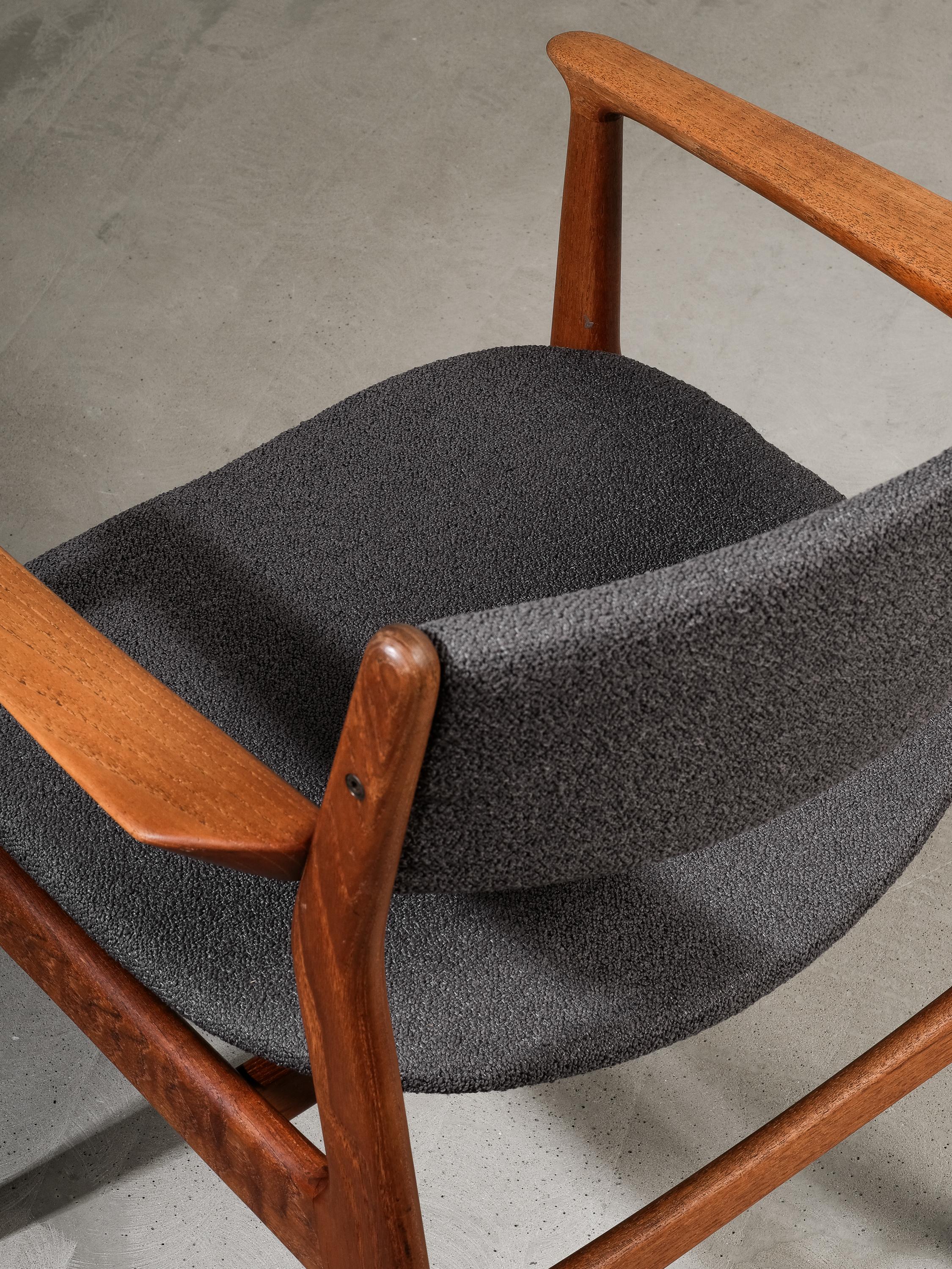 Poltrona in teak di Grete Jalk per Glostrup Møbelfabrik, Danimarca, anni '60 in vendita 9