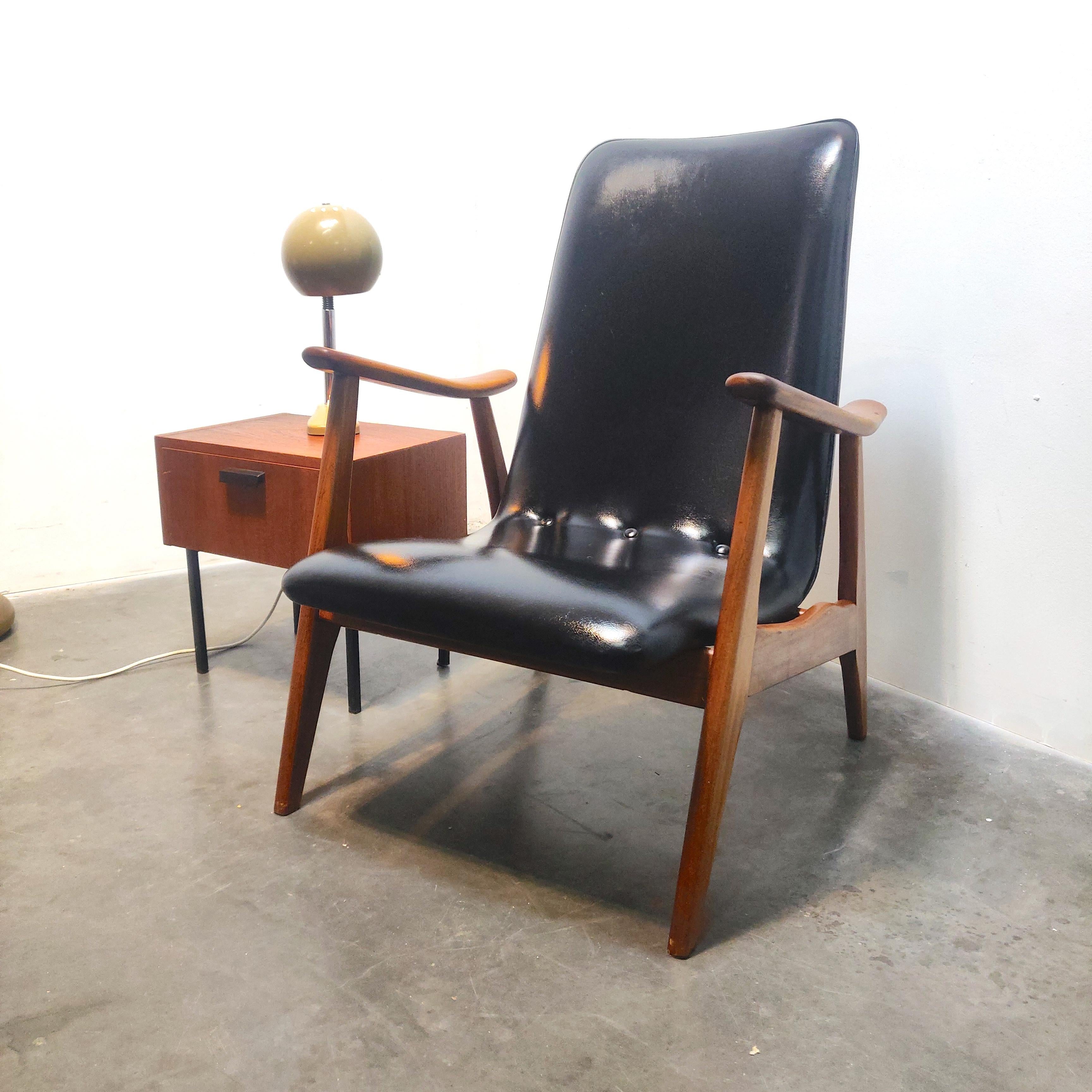 Mid-20th Century Teak armchair by Louis van Teeffelen for WéBé Holland, 1960s For Sale