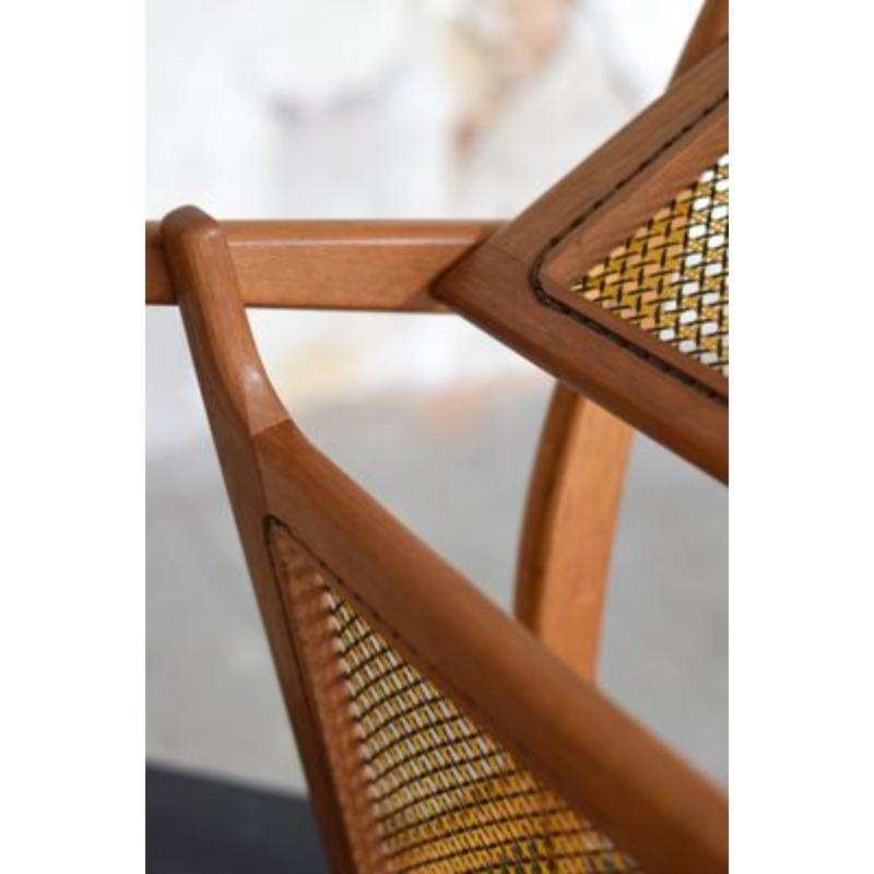 Mid-Century Modern Teak Armchair by Michel Ducaroy for Sna, France, 1952 For Sale
