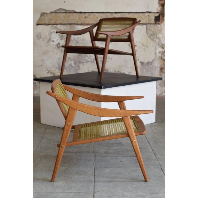 Poltrona in teak di Michel Ducaroy per SNA, Francia, 1952 In condizioni ottime in vendita a Andrézieux-Bouthéon, FR