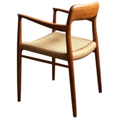 Teak Armchair, Model 56 by Niels O. Møller with New Papercord Seat