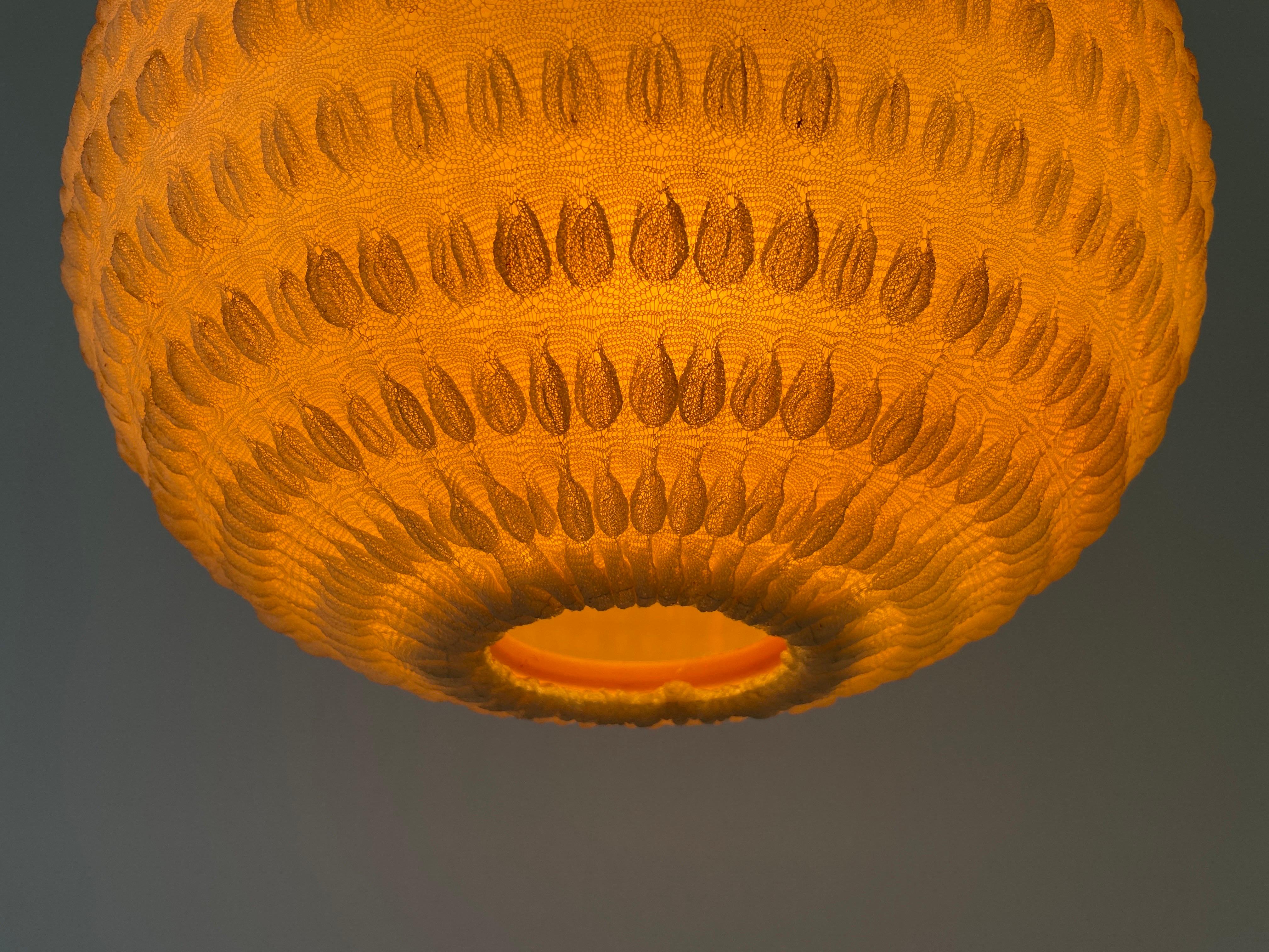 Teak & Ball Fabric Shade Ceiling Lamp by Temde, 1960s, Germany For Sale 9