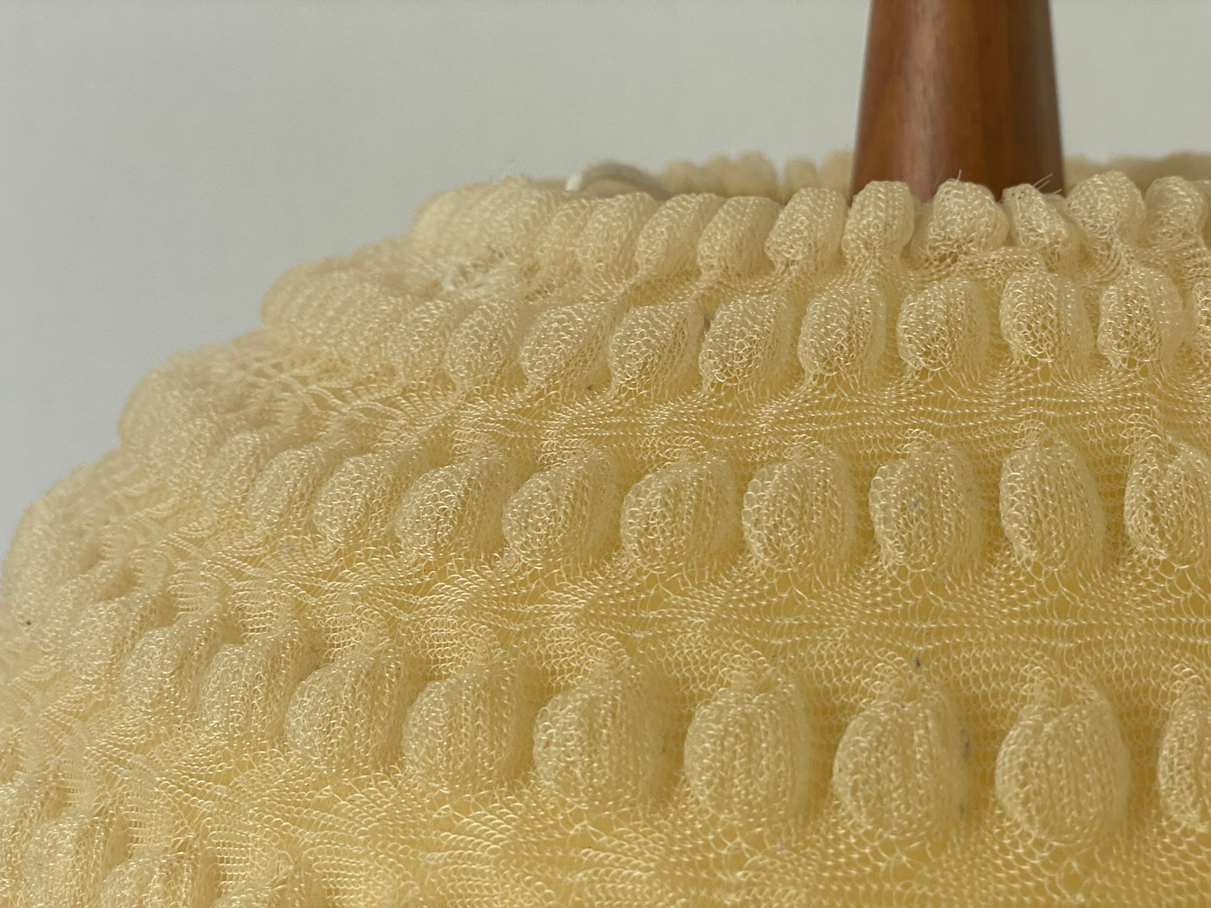 Teak & Ball Fabric Shade Ceiling Lamp by Temde, 1960s, Germany For Sale 2