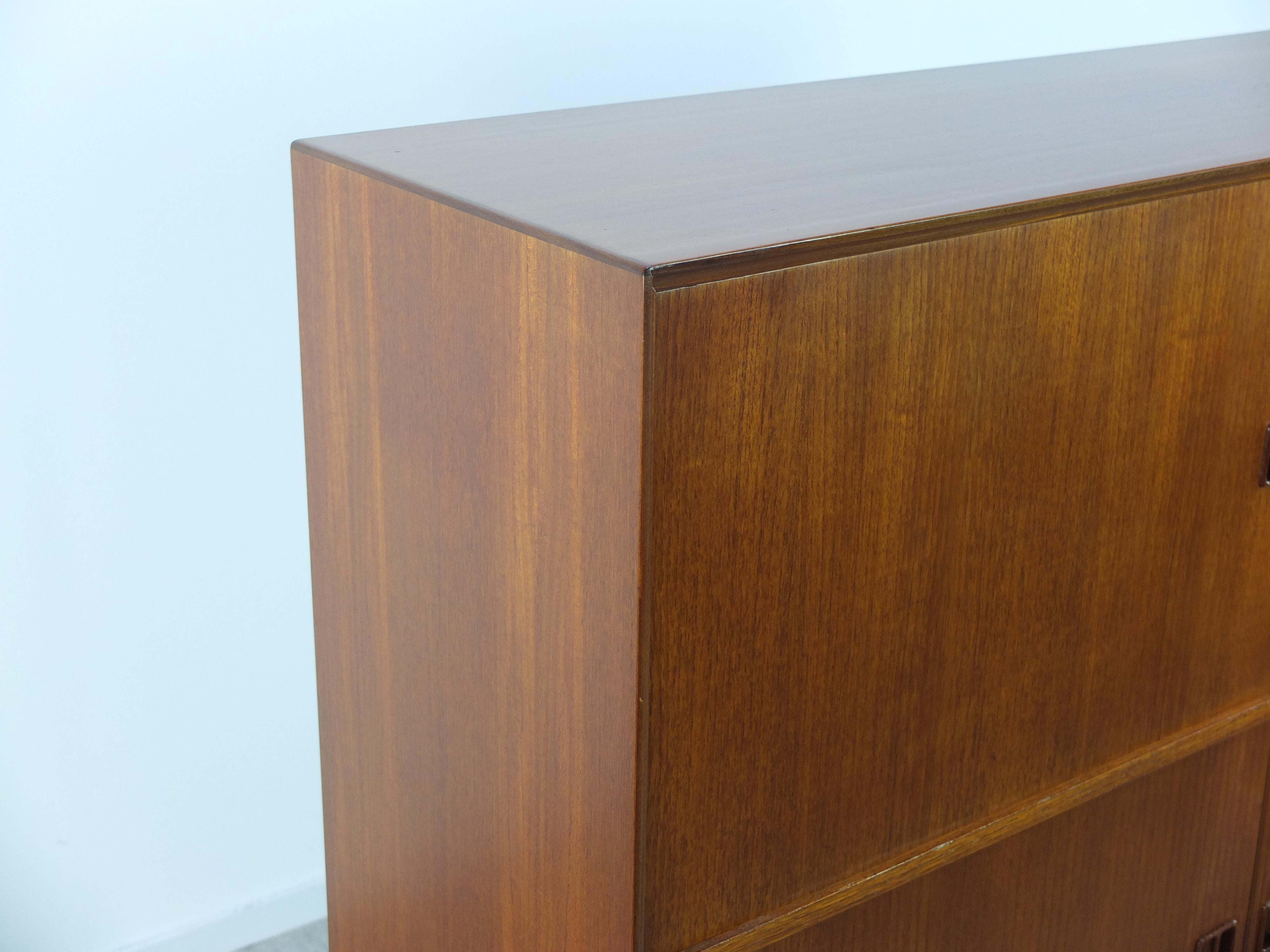 Teak Bar Cabinet with Tambour Doors by Oswald Vermaercke for V-Form, 1960s 6