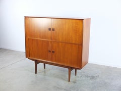 Teak Bar Cabinet with Tambour Doors by Oswald Vermaercke for V-Form, 1960s