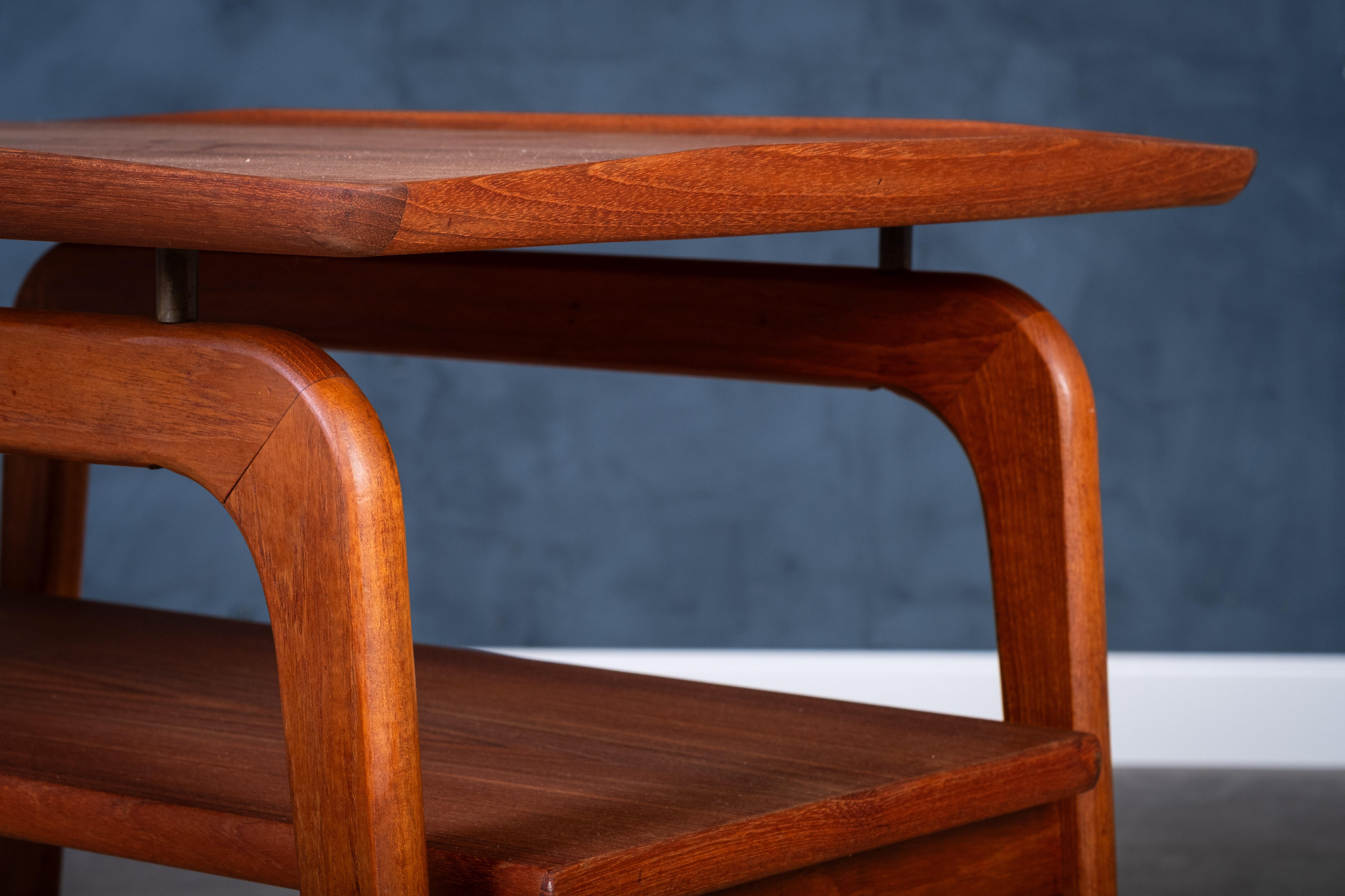 Teak Bar Cart by Arne Hovmand-Olsen for Mogens Kold, 1960s Teak Bar Cart by Arn For Sale 1