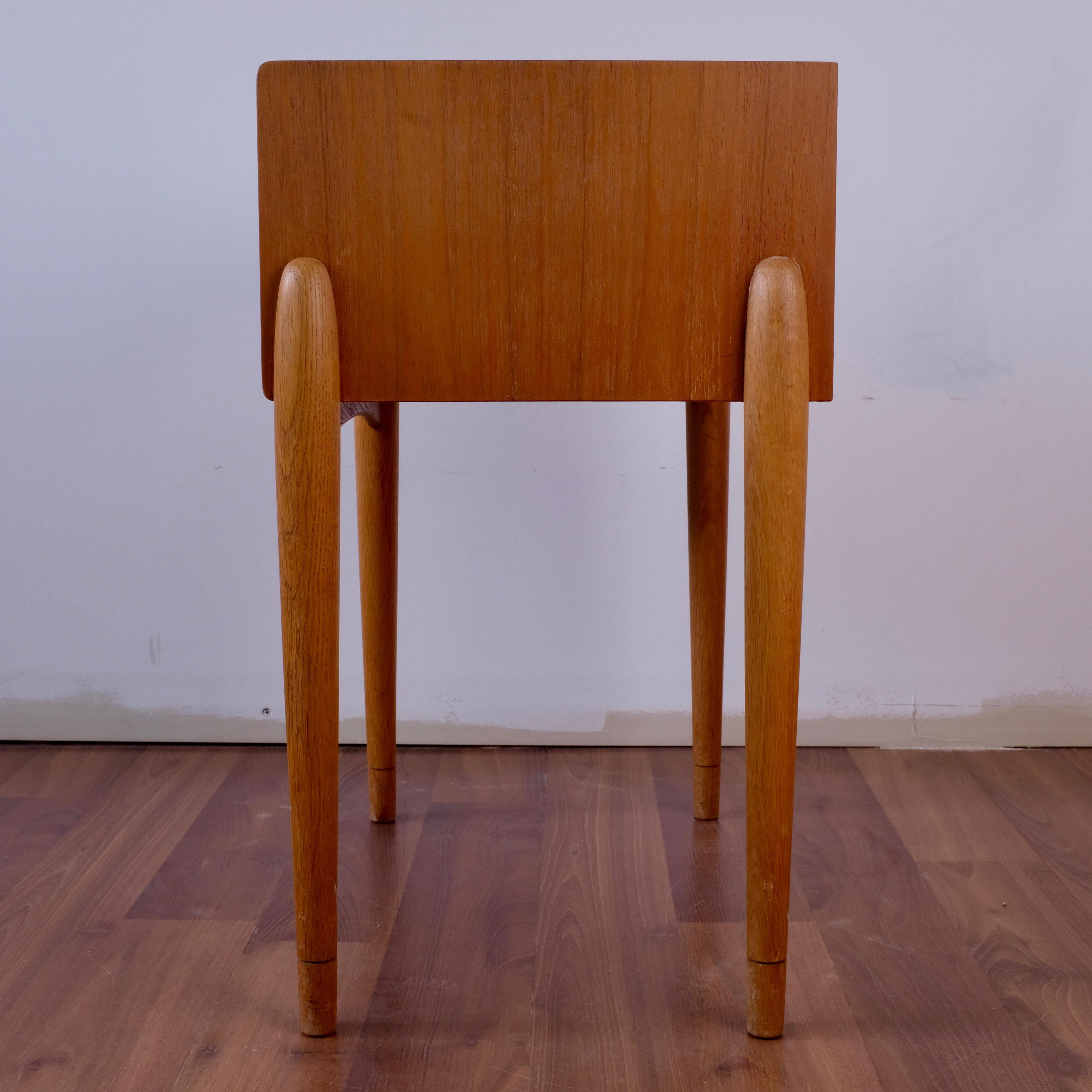 Modern Teak Bed Side Table For Sale