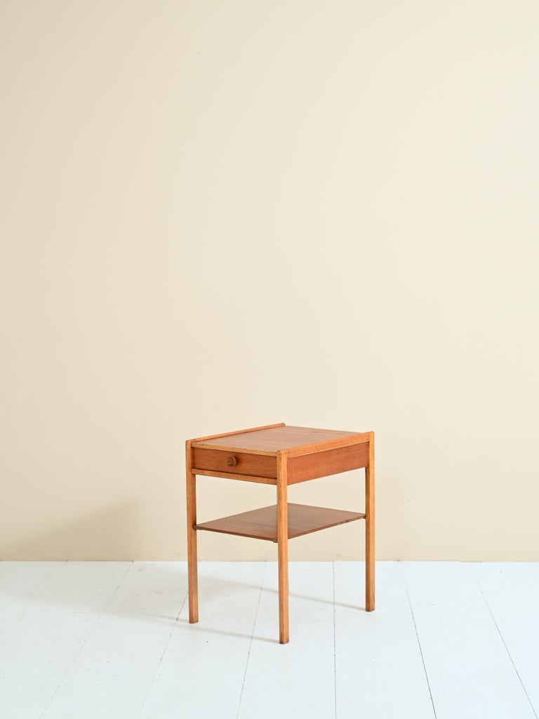 Teak bedside table with magazine rack For Sale at 1stDibs