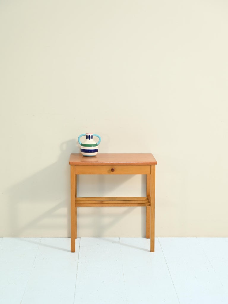 Teak Bedside Table with Magazine Rack at 1stDibs