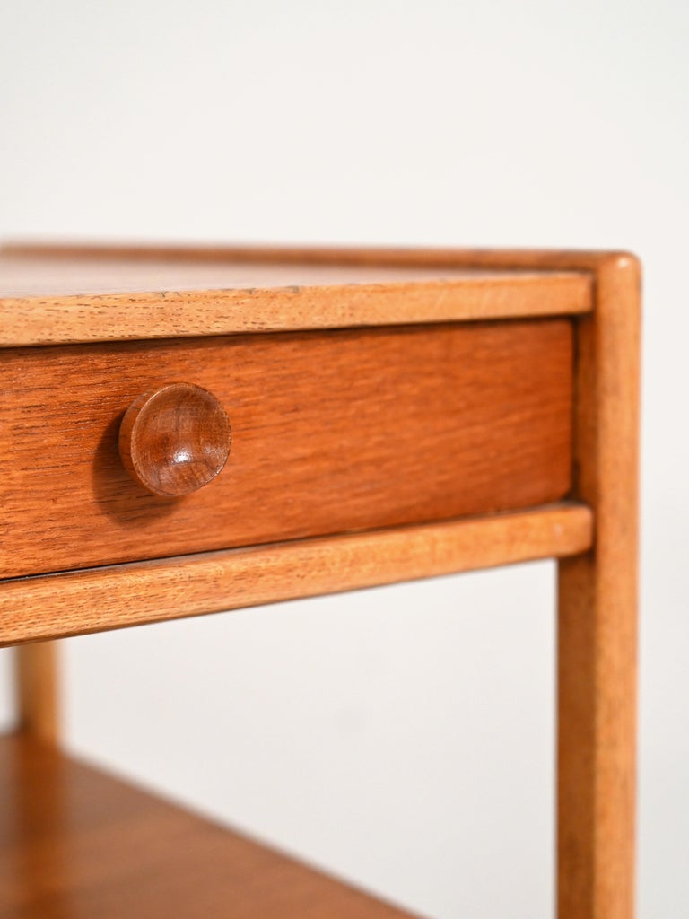 Teak bedside table with magazine rack For Sale at 1stDibs
