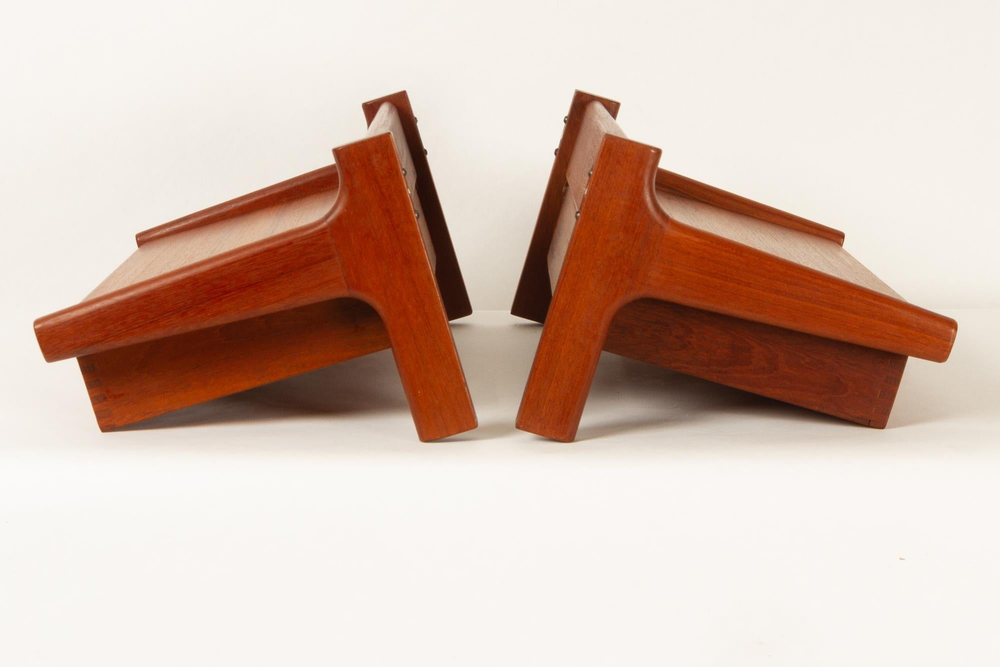 Teak Bedside Tables by Kai Kristiansen, 1960s 3