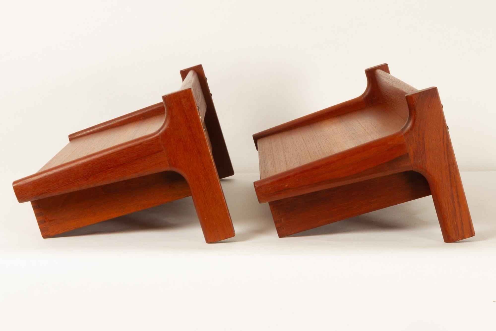 Teak Bedside Tables by Kai Kristiansen, 1960s In Good Condition In Asaa, DK