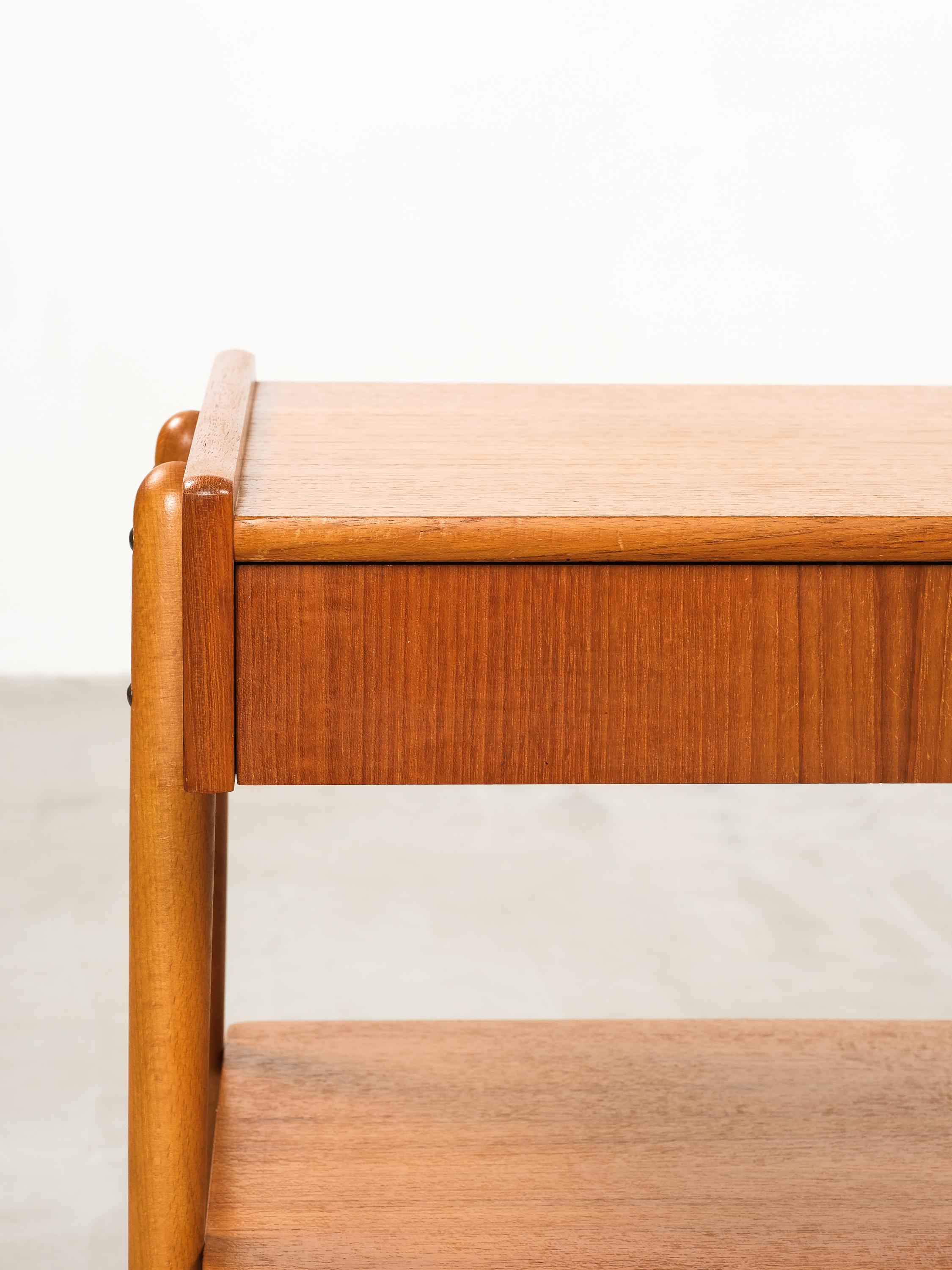 Teak Bedside Tables from AB Carlström & Co, 1950s, Set of 2 For Sale 5