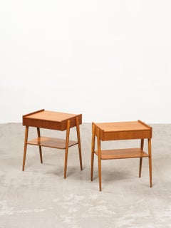 Teak Bedside Tables from AB Carlström & Co, 1950s, Set of 2
