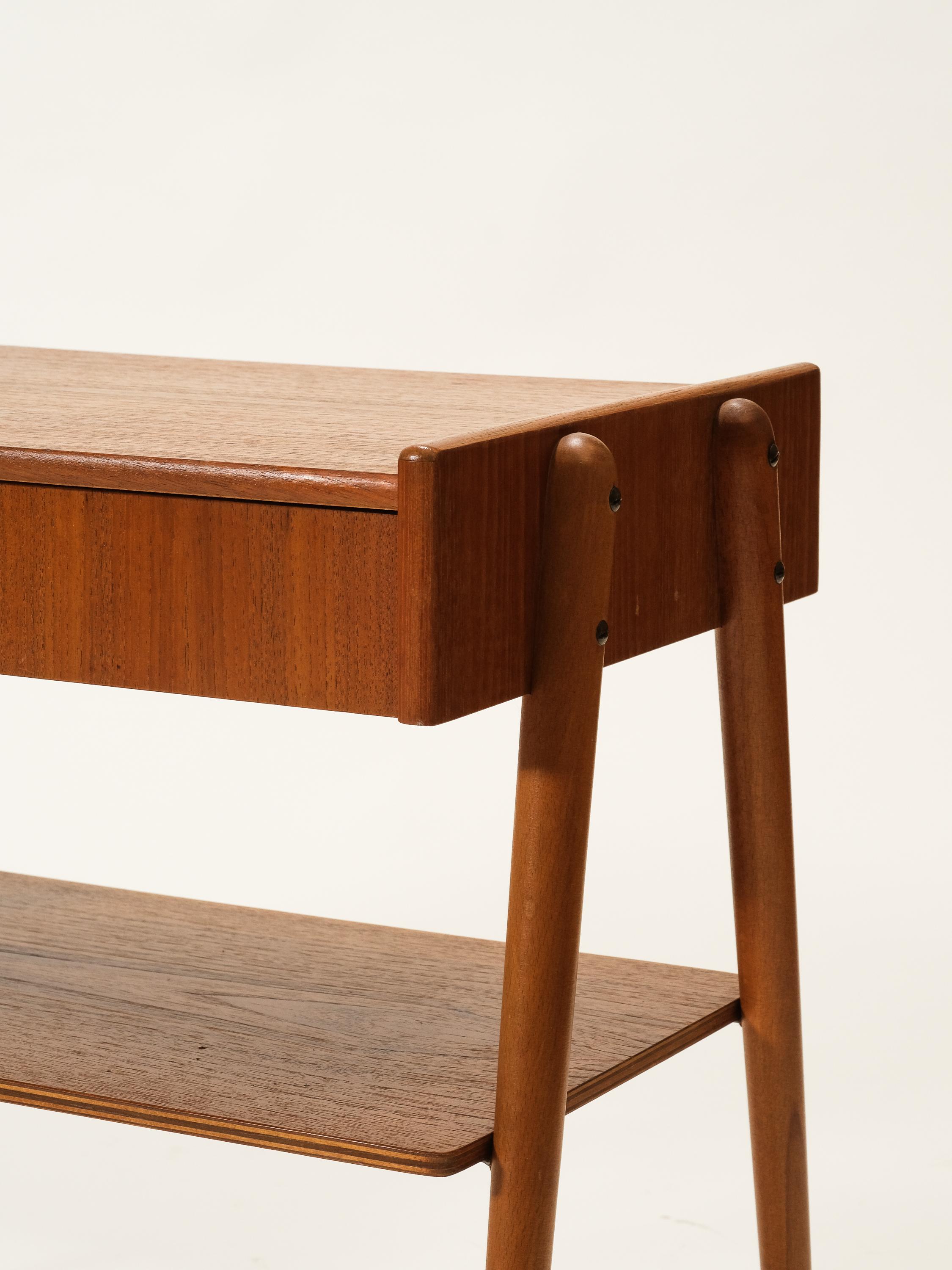 Scandinavian Modern Teak Bedside Tables from AB Carlström & Co, 1950s, Set of 2 For Sale