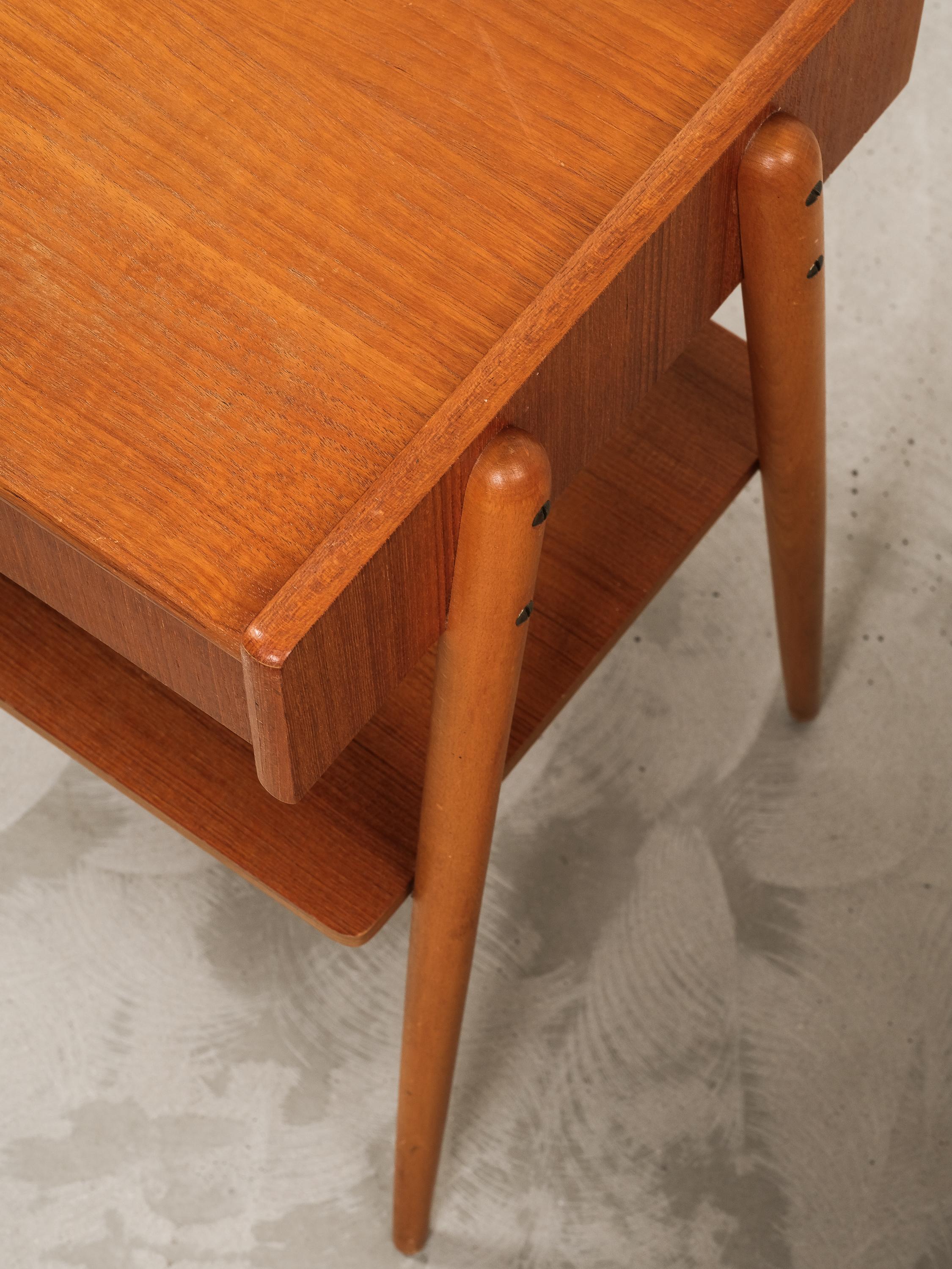 Swedish Teak Bedside Tables from AB Carlström & Co, 1950s, Set of 2 For Sale