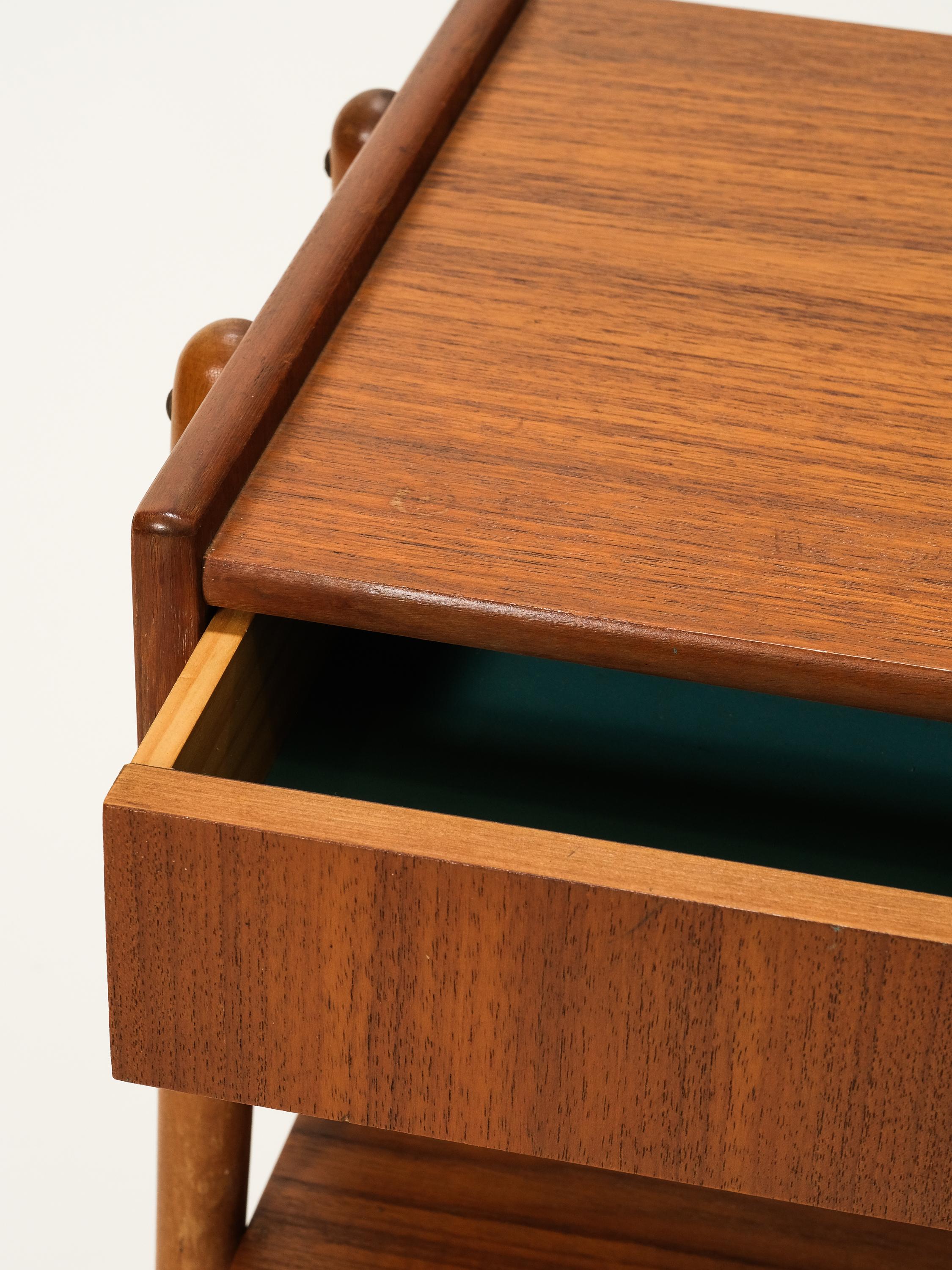 Mid-20th Century Teak Bedside Tables from AB Carlström & Co, 1950s, Set of 2 For Sale