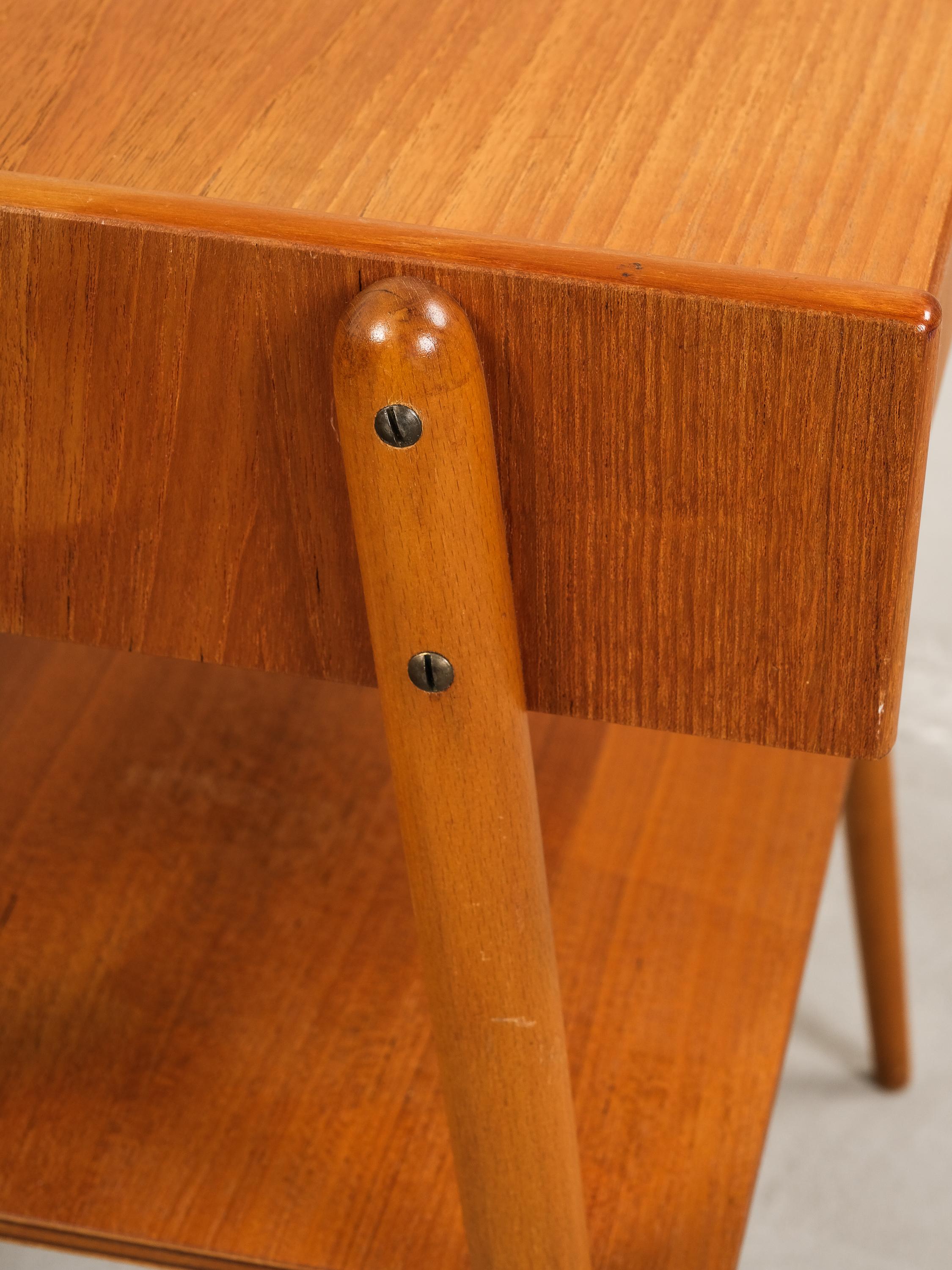 Teak Bedside Tables from AB Carlström & Co, 1950s, Set of 2 For Sale 3