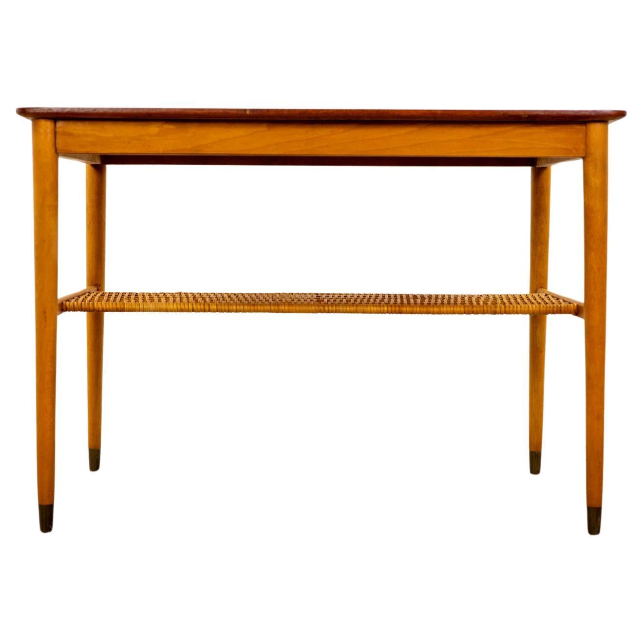 Teak & Buche Dänischer Mid-Century Couchtisch