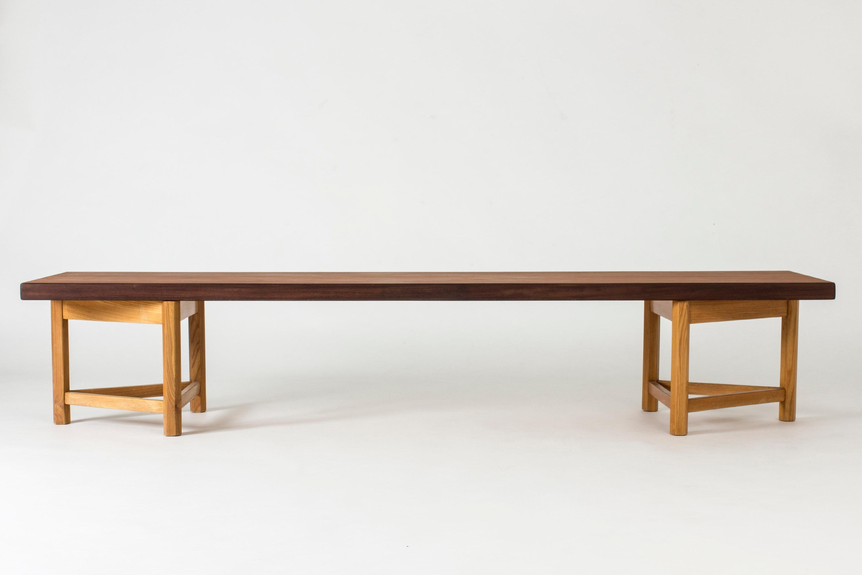 Scandinavian Modern Teak Bench by Gustaf Hiort Af Ornäs