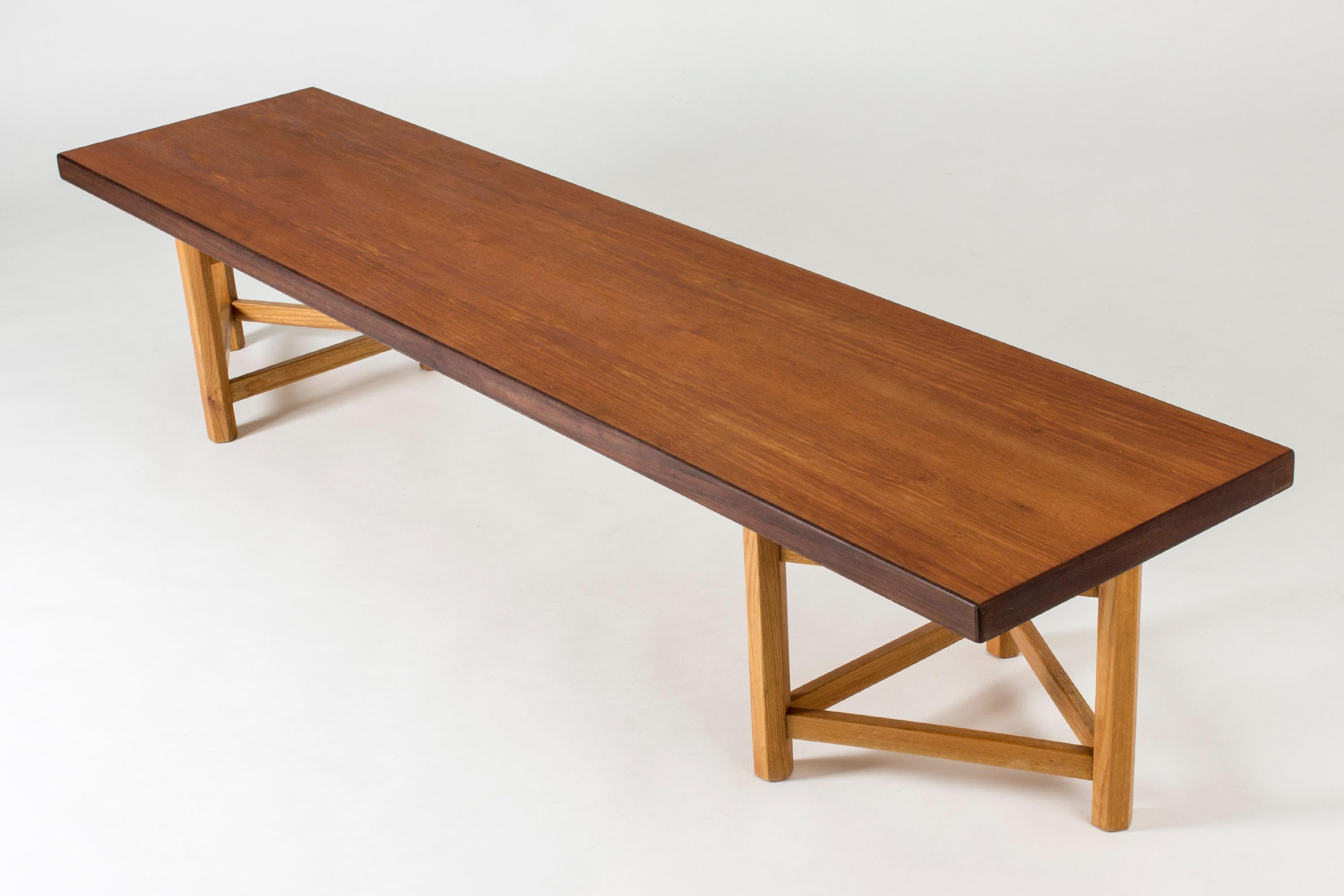 Mid-20th Century Teak Bench by Gustaf Hiort Af Ornäs