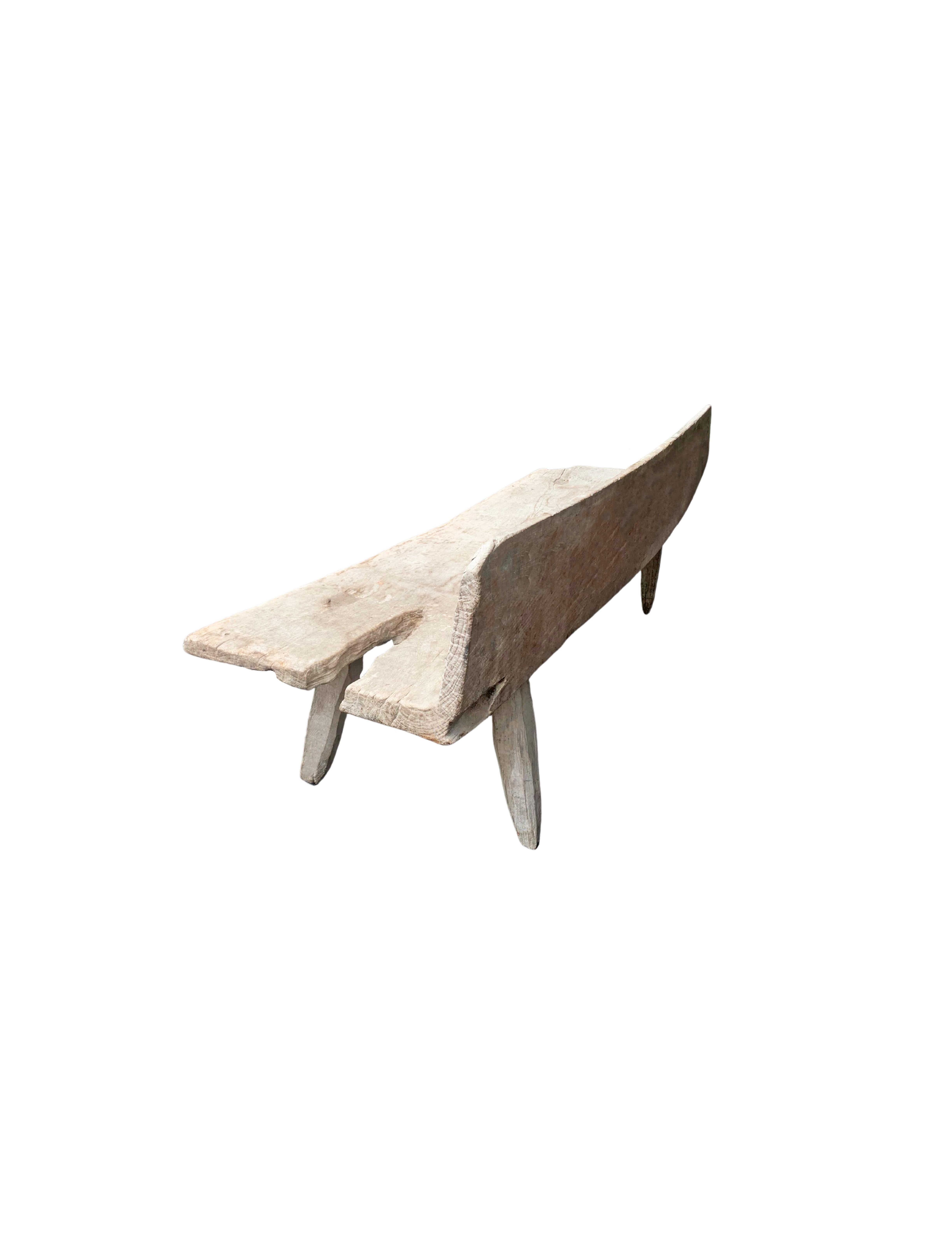 Teak Bench Hand-Carved from Madura Island, Java, Indonesia, C. 1900 For Sale 1