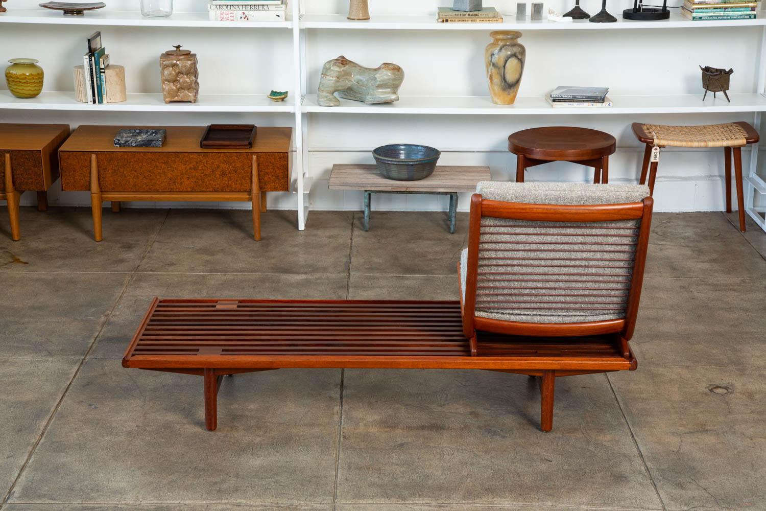 Mid-20th Century Teak Bench with Modular Seat by Westnofa